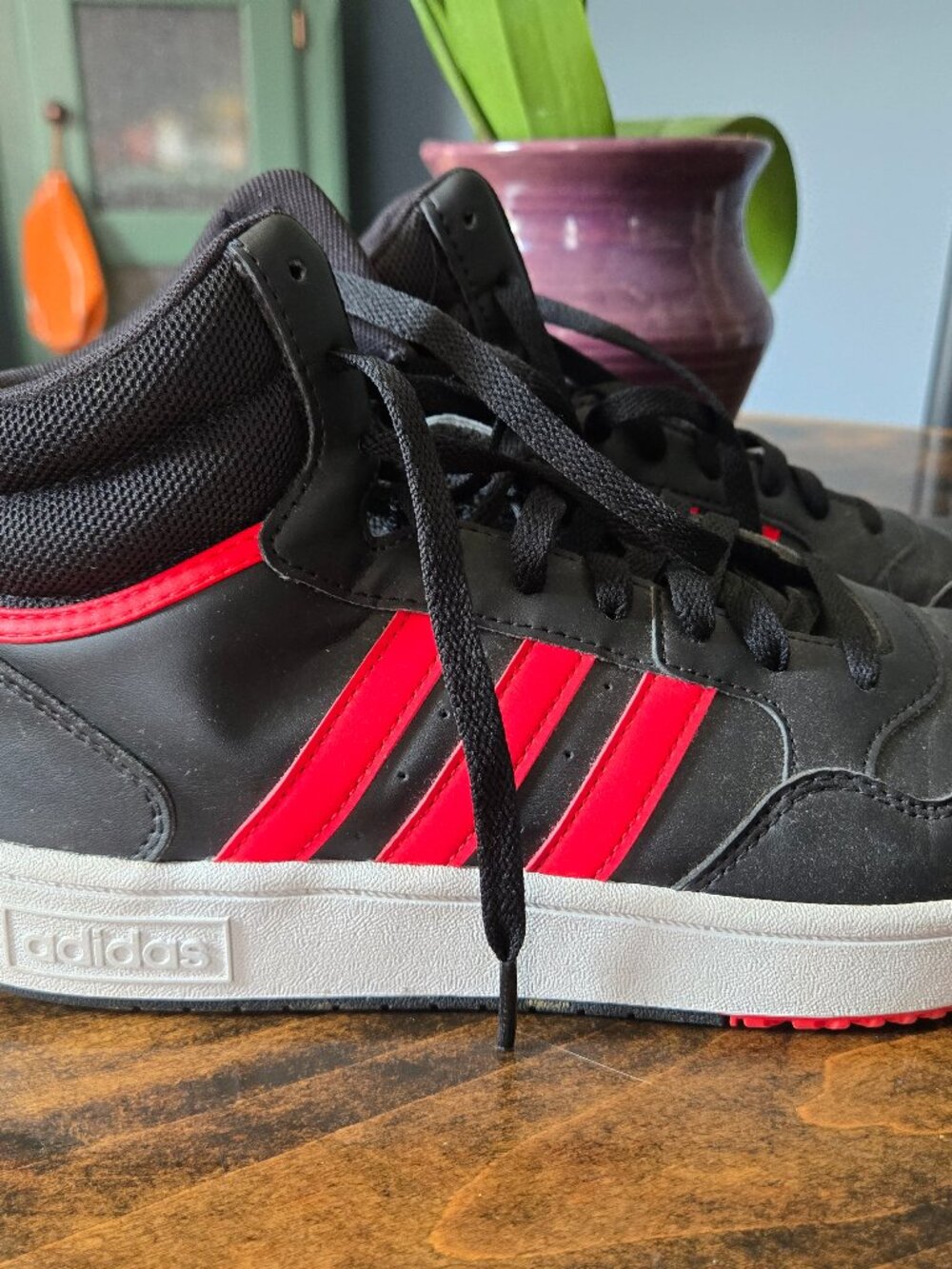 Adidas Hoops 3.0 Mid Black Scarlet